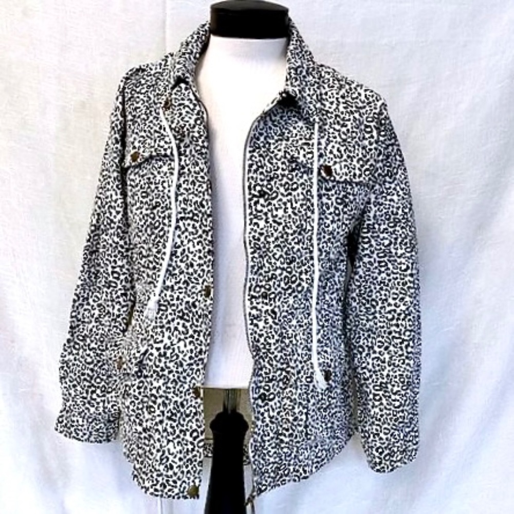 FATE Women's Leopard Print Military Style Zip-Up Jacket | NWOT - Size Small